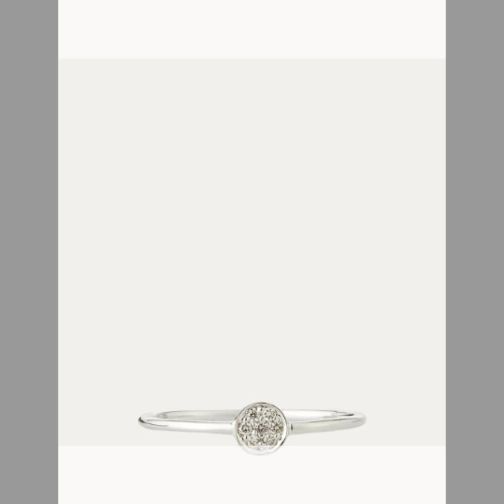 Sydney Evan Tiny Pave Diamond Disc Ring (Orig. $495) w/tax (Size 6.5) (14K) gold